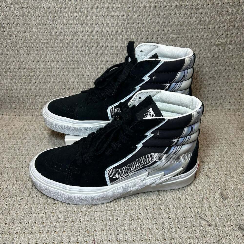 Vans Sk8-Hi Bolt Black Suede Chrome Flash Sneakers Men’s 4.5 Women’s 6